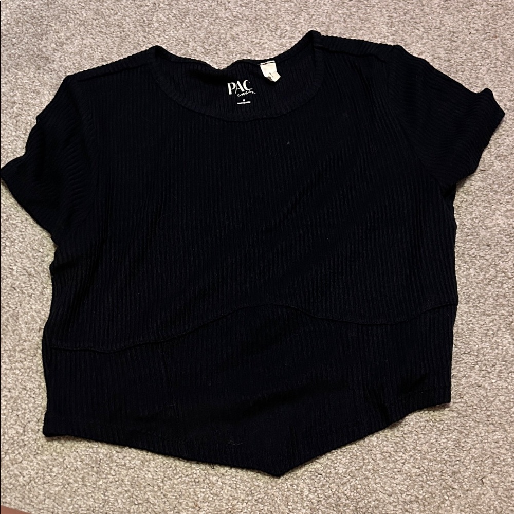 PacSun Black Ribbed Crop Top